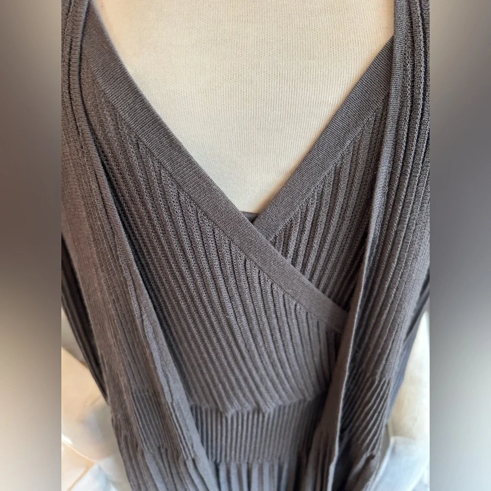 EILEEN FISHER Refined Viscose Pleat Kick Surplice Knee Length Dress, XL NWT - Picture 9 of 15